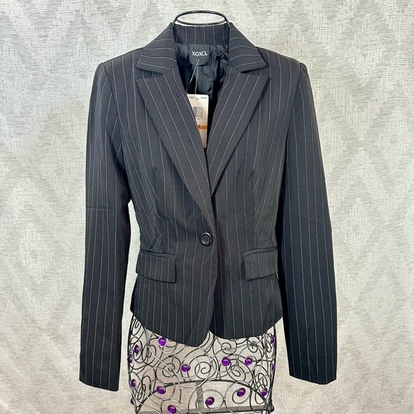 NWT Y2K XOXO pinstripe blazer size S - Picture 1 of 9